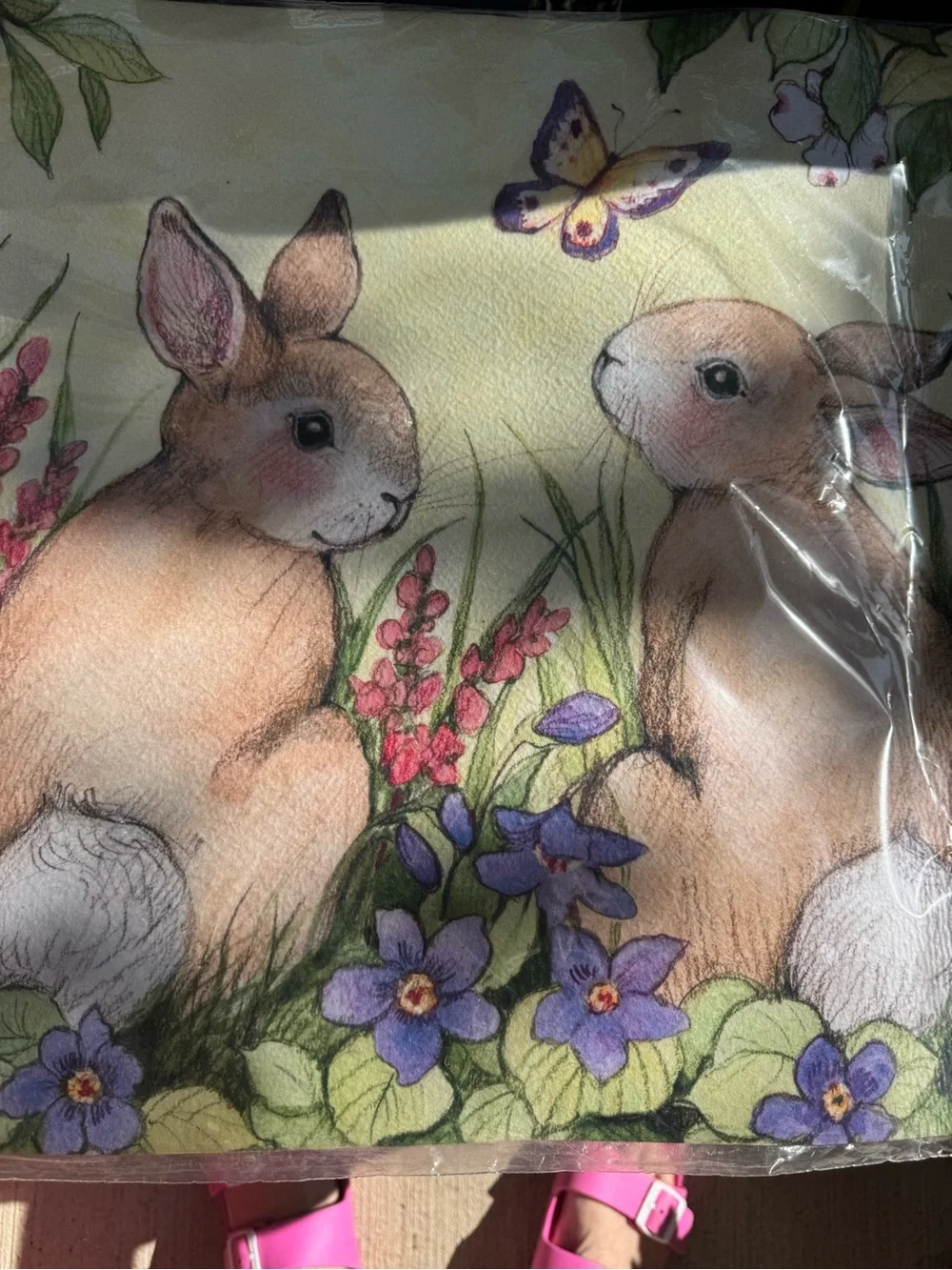 NWT Garden Bunny Floral Door Mat